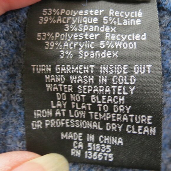 Oly Blue Sweater Scoop Neck Long Sleeve 5% Wool Size Large - Picture 10 of 10